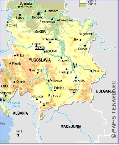 Fisica mapa de Servia