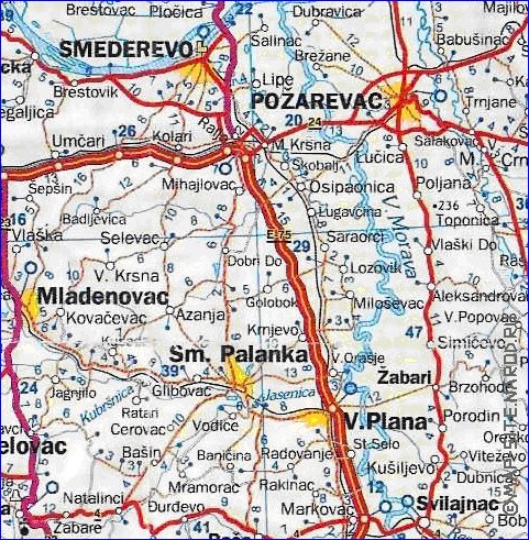 mapa de Servia