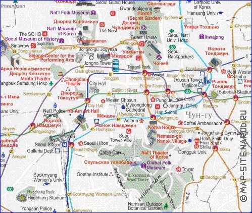 mapa de Seul em ingles