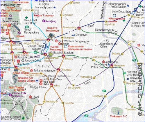 mapa de Seul em ingles