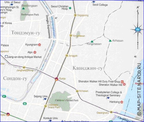 mapa de Seul em ingles