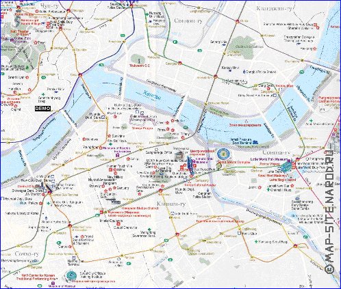 mapa de Seul em ingles