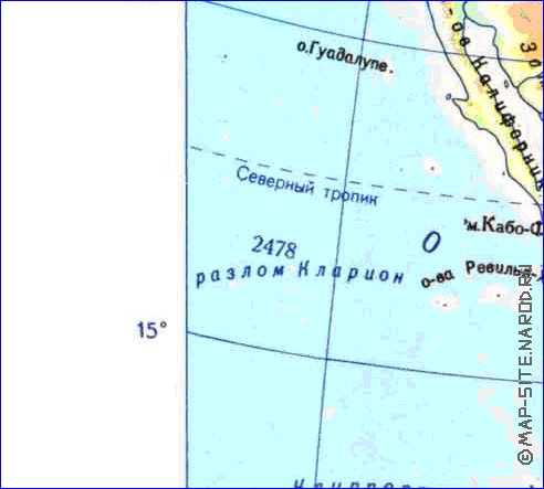 Physique carte de Amerique du Nord