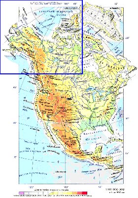 Fisica mapa de America do Norte