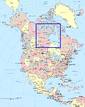 carte de Amerique du Nord