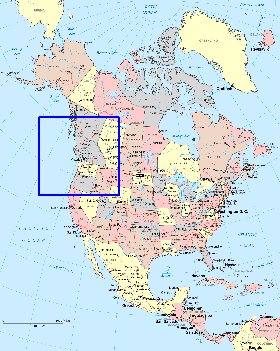mapa de America do Norte