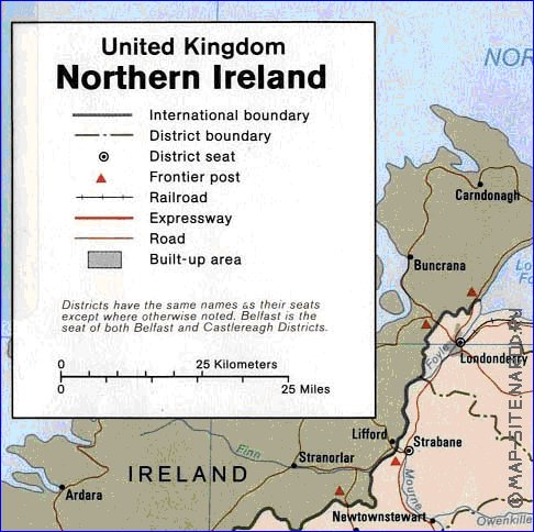 Administrativa mapa de Irlanda do Norte