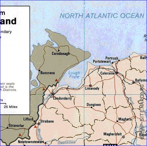 Administratives carte de Irlande du Nord