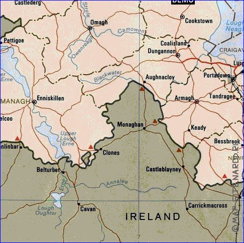 Administratives carte de Irlande du Nord