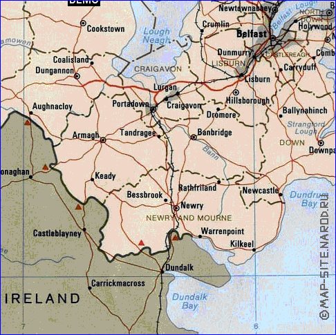 Administratives carte de Irlande du Nord