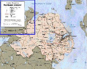 Administrativa mapa de Irlanda do Norte