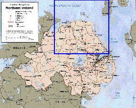 Administratives carte de Irlande du Nord