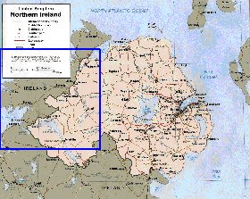 Administrativa mapa de Irlanda do Norte