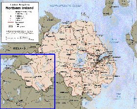 Administratives carte de Irlande du Nord