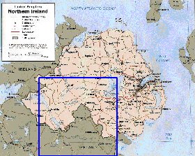 Administratives carte de Irlande du Nord