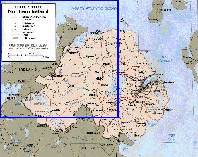 Administratives carte de Irlande du Nord