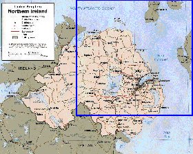 Administratives carte de Irlande du Nord