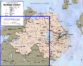 Administratives carte de Irlande du Nord