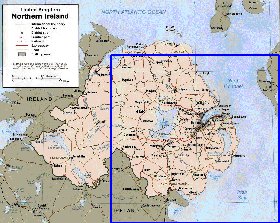 Administratives carte de Irlande du Nord