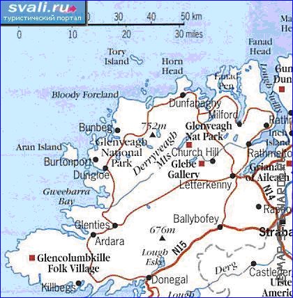 carte de des routes Irlande du Nord