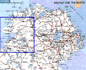 mapa de de estradas Irlanda do Norte