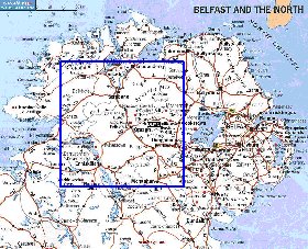 mapa de de estradas Irlanda do Norte