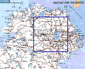 mapa de de estradas Irlanda do Norte