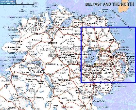 mapa de de estradas Irlanda do Norte