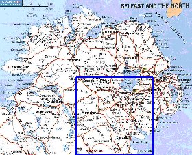 carte de des routes Irlande du Nord