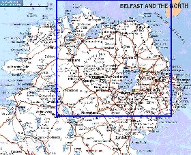 mapa de de estradas Irlanda do Norte