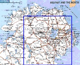 mapa de de estradas Irlanda do Norte