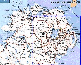 carte de des routes Irlande du Nord