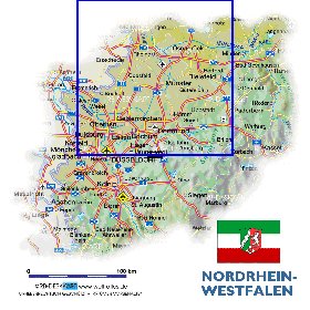 carte de Rhenanie-du-Nord-Westphalie