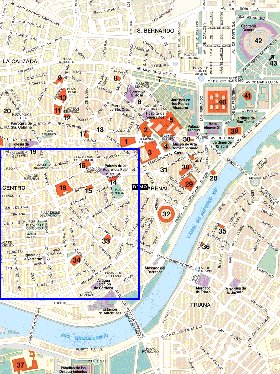 mapa de Sevilha em espanhol