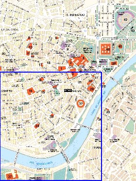 mapa de Sevilha em espanhol