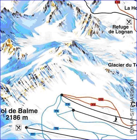 carte de Chamonix-Mont-Blanc