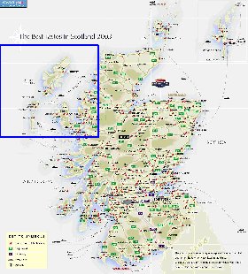 carte de des routes Ecosse en anglais