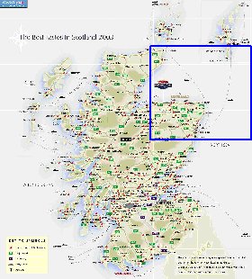 mapa de de estradas Escocia em ingles