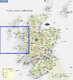 carte de des routes Ecosse en anglais