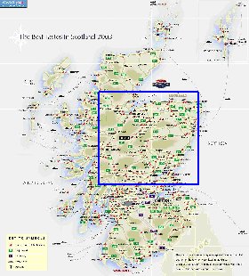 mapa de de estradas Escocia em ingles