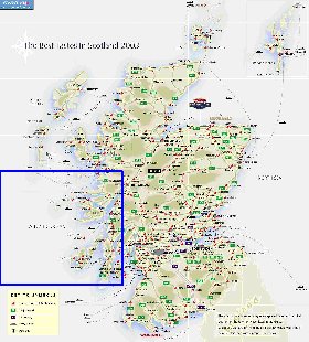 mapa de de estradas Escocia em ingles