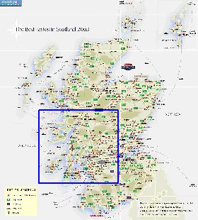 carte de des routes Ecosse en anglais