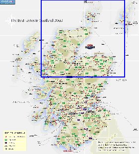 mapa de de estradas Escocia em ingles