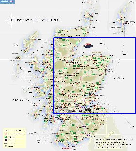 mapa de de estradas Escocia em ingles