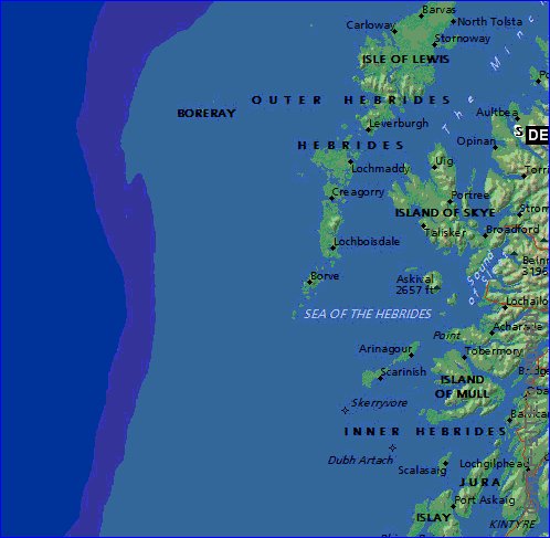 mapa de Escocia em ingles