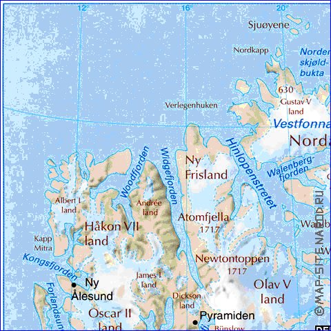 mapa de Svalbard
