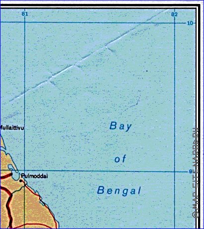 Administrativa mapa de Sri Lanka em ingles