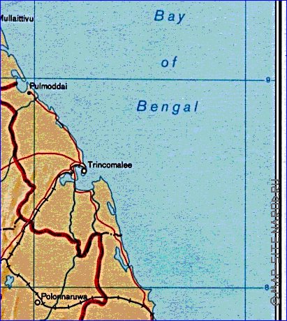 Administrativa mapa de Sri Lanka em ingles