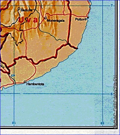 Administrativa mapa de Sri Lanka em ingles