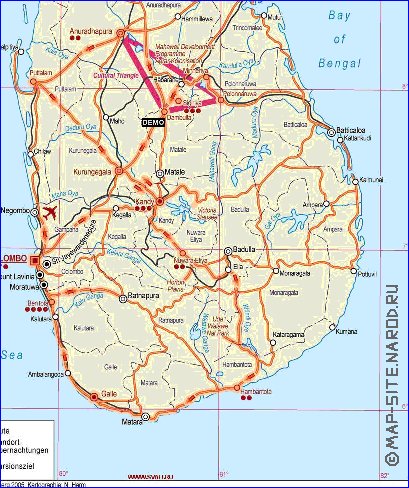 Administrativa mapa de Sri Lanka